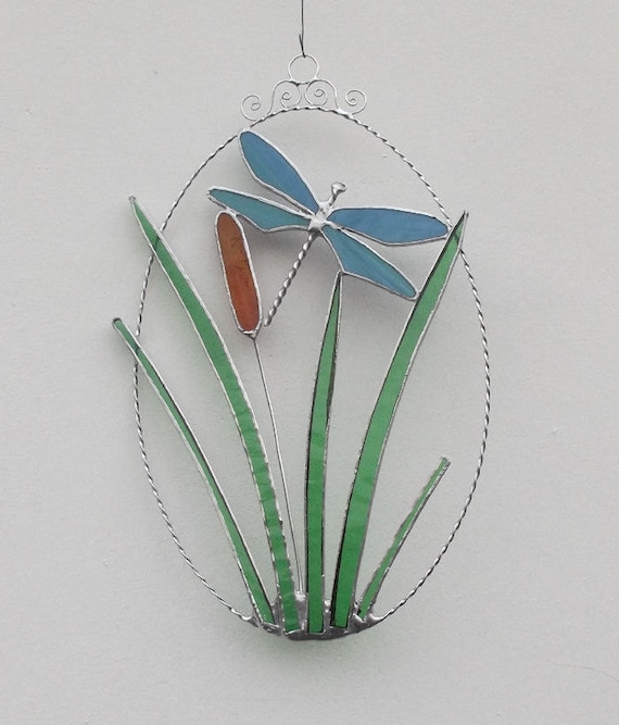 Items similar to Dragonfly Stained Glass Suncatcher, Stained Glass