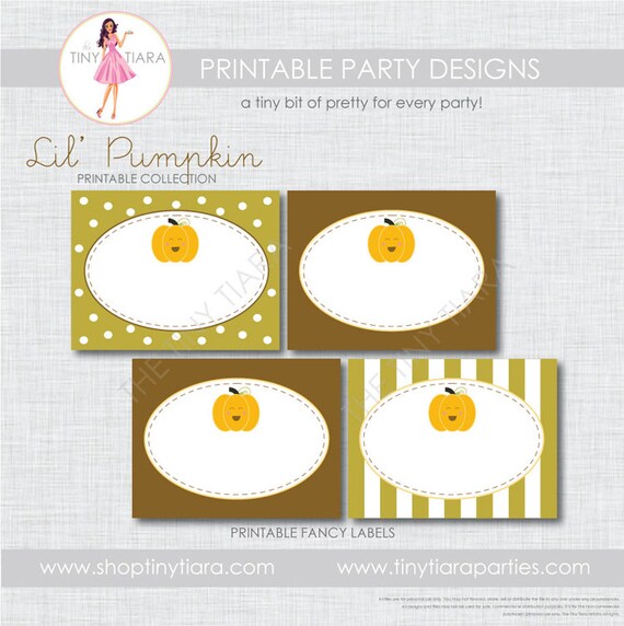 Our Lil' Pumpkin Printable Fancy Labels : Printable Party Designs by The Tiny Tiara Il_570xn
