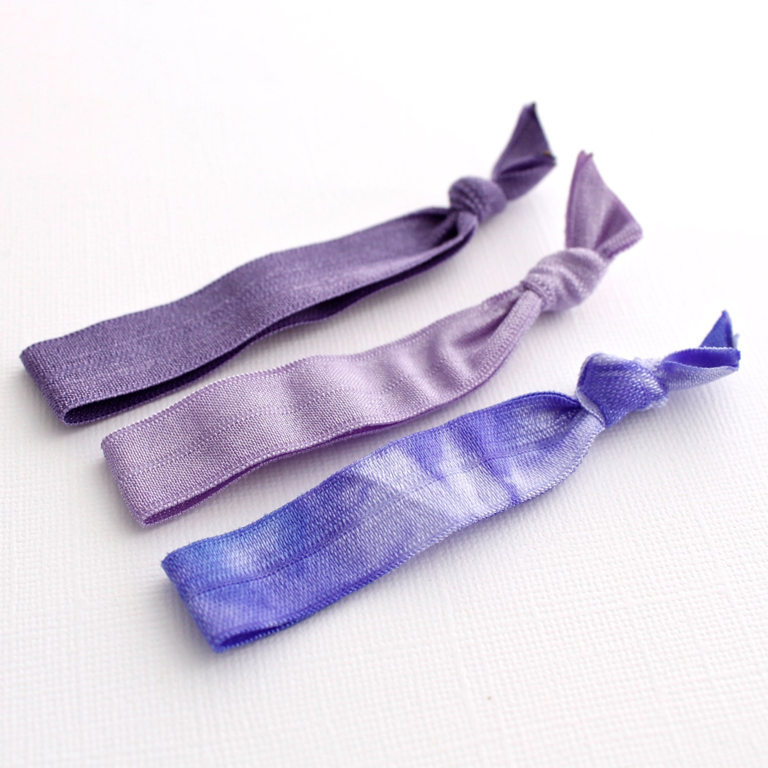 Elastic Hair Ties Purple Lilac Tie Dye Purple by SoulAndWhimsy
