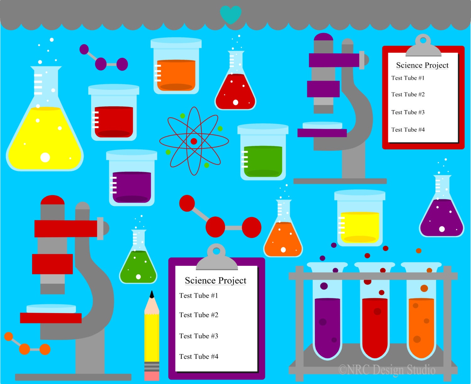 WINTER SALE - Mad Science Clip Art - Science Project Clip Art - Digital School Clipart Il_570xn