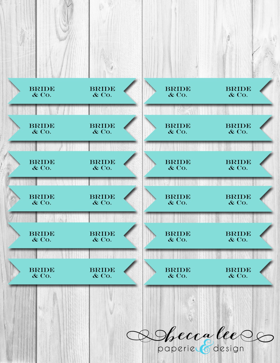 INSTANT DOWNLOAD - Bride & Co Drink Flags - Tiffany Inspired Bridal Shower - DIY - Printable Il_570xn