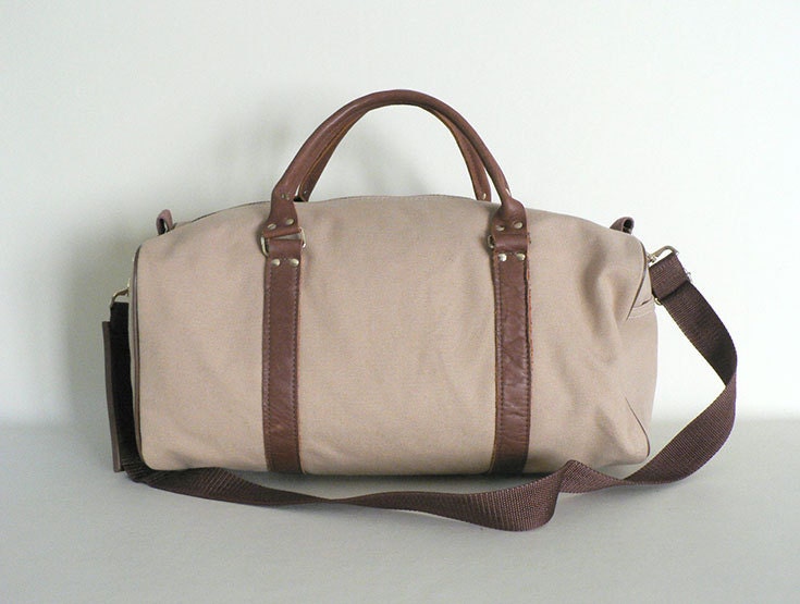 Vintage Canvas Duffel Bag With Leather Trim by LongSince on Etsy