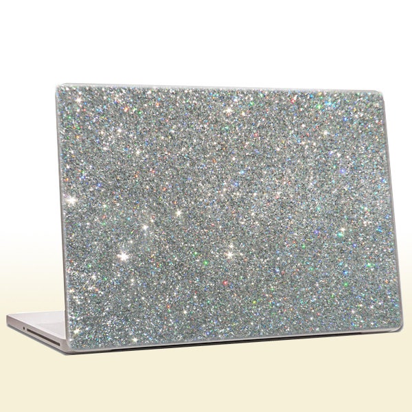 Holographic Silver Glitter Laptop Skin extra by IridescentBeauty