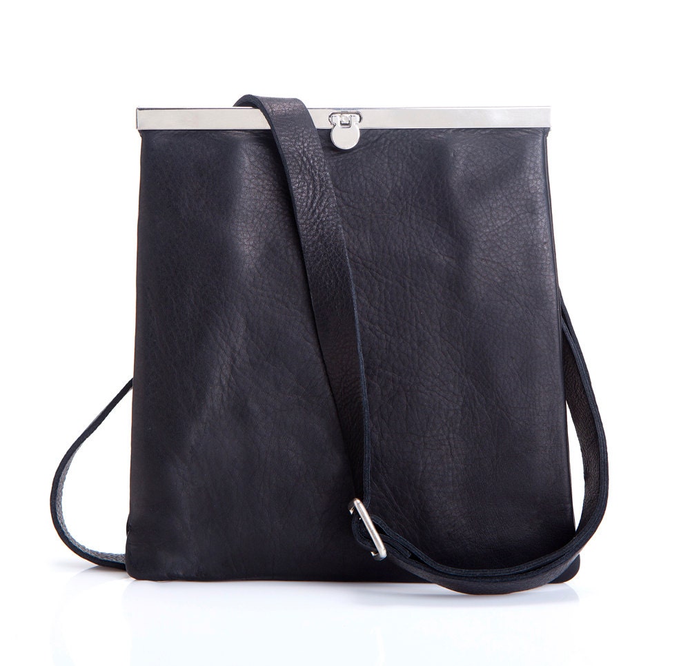 Leather Cross Body Bag, Black Small Leather Bag, Crossbody Purse ...