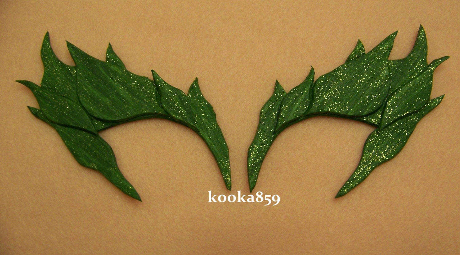 Poison Ivy Eyebrows Green Leaf eye mask by CostumeCrazyCosplay