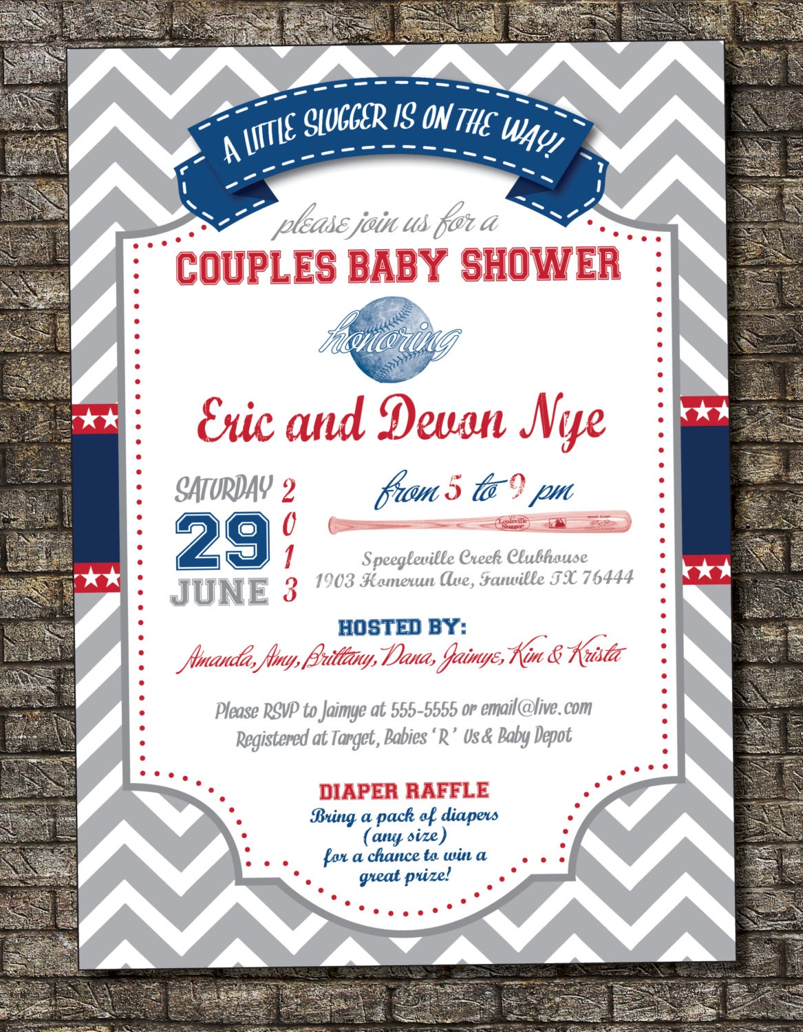 Baseball Baby Shower Invitation, Texas Rangers Baby Shower Invitation ...