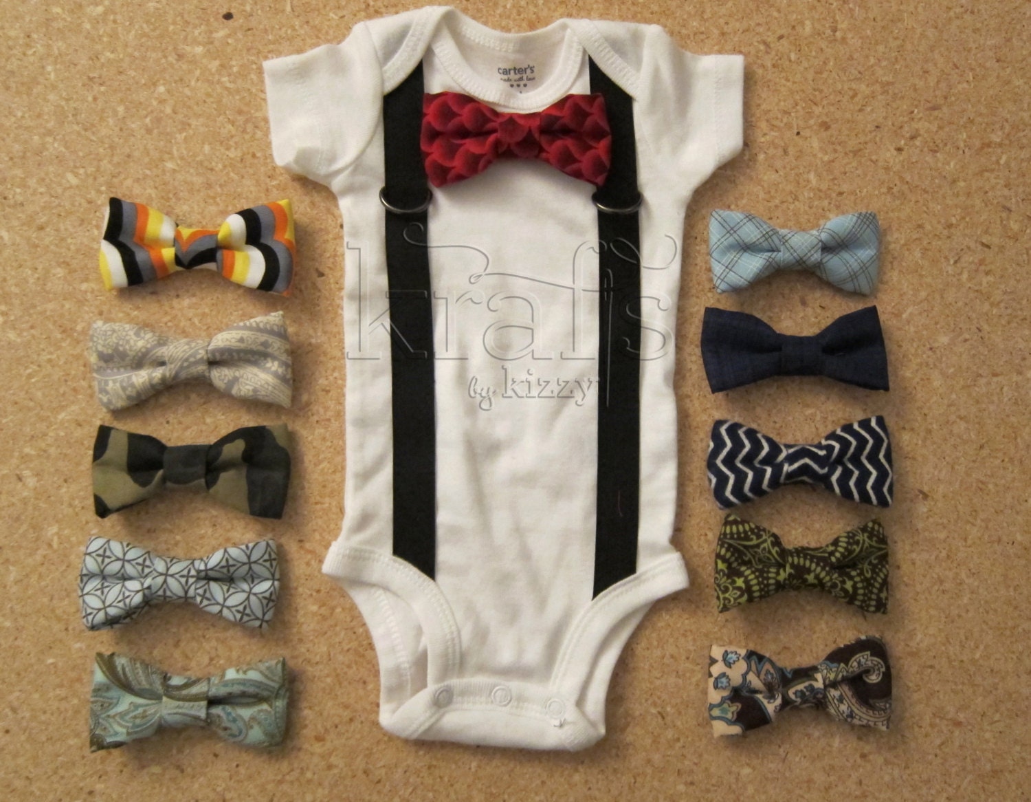 Baby Boy Suspender Outfit with your choice of 1 by KraftsbyKizzy