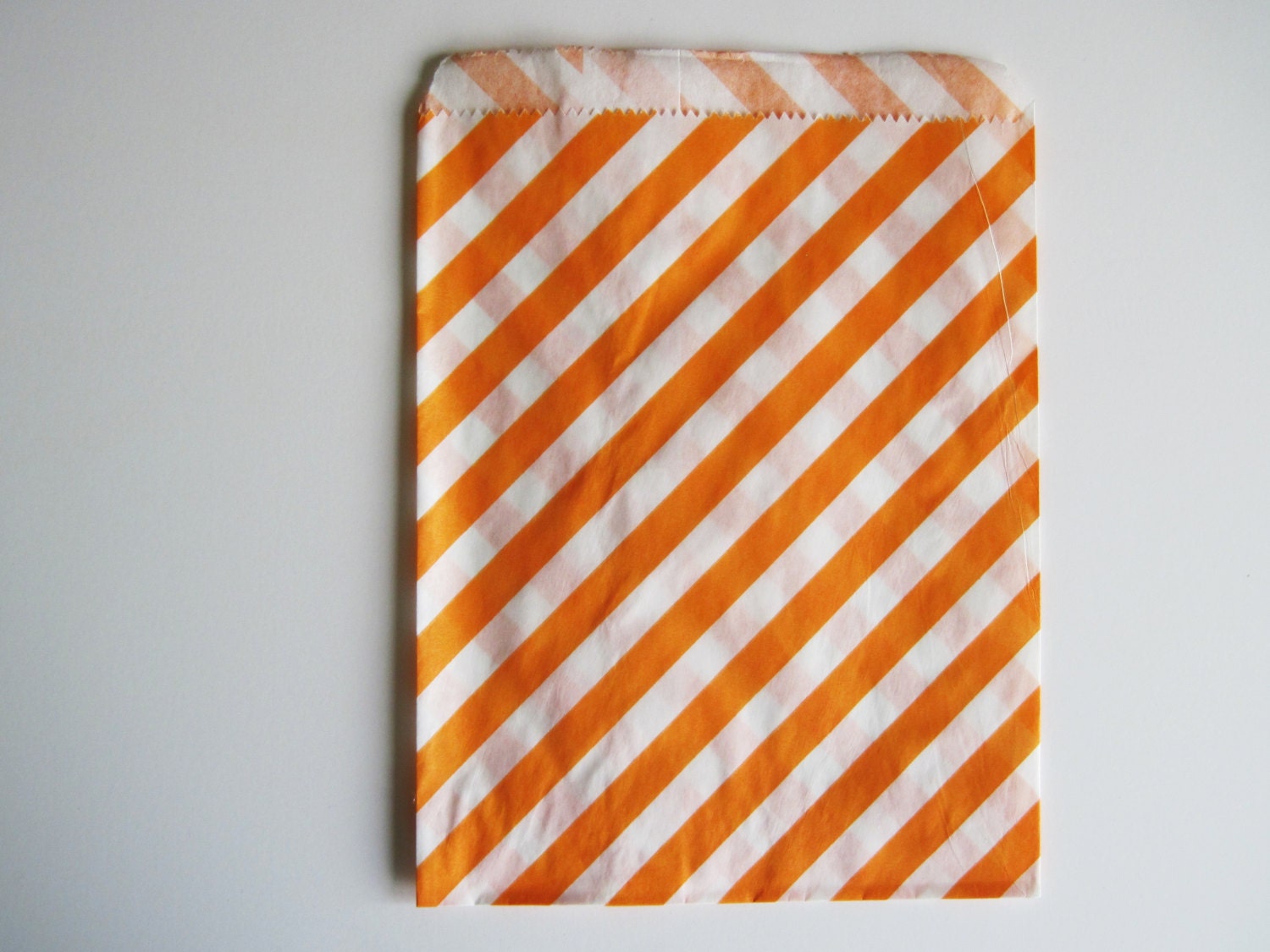 12 Orange STRIPE Designer Party Favor Bags, Weddings, Birthday, Showers Il_570xn