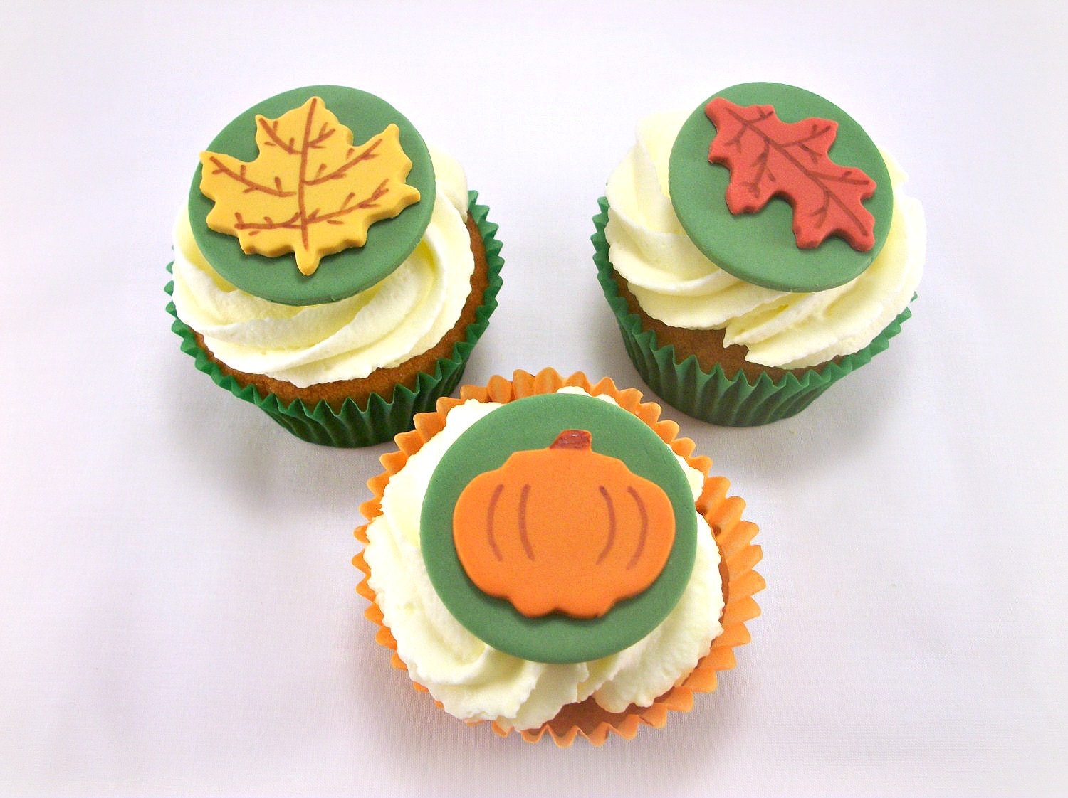 Fall Party Fondant Cupcake Toppers, Autumn Cake Fondant Topper, Thanksgiving Topper,Fall Leave Pumpkin Topper, Maple Oak Leaf Fondant-12 pcs Il_570xn