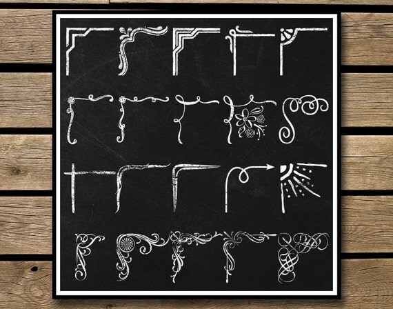 Clipart Chalkboard Decorative Corner by JubileeDigitalDesign