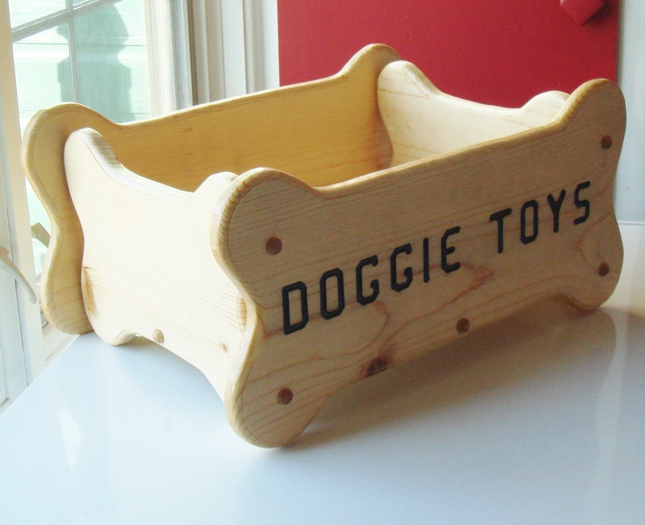 bone shaped dog toy basket