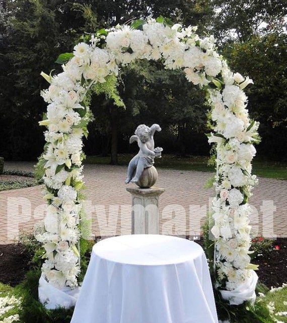 NEW 7.5 FT White Metal Arch Frame for Wedding by Partymarket