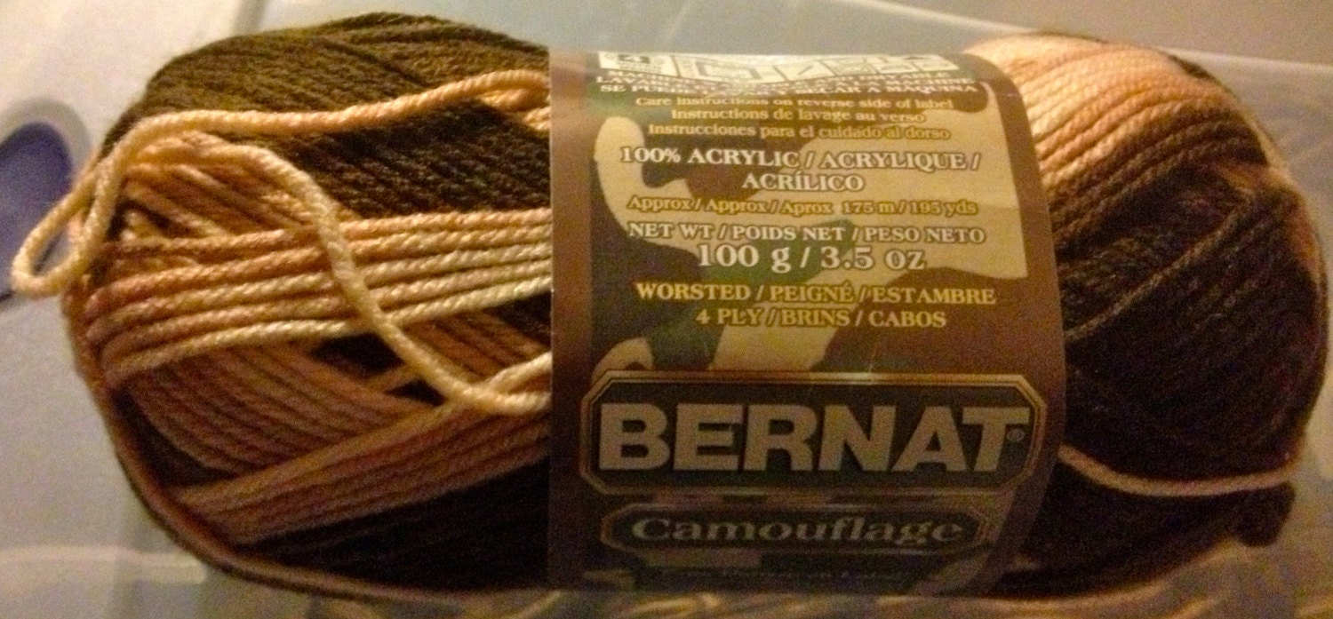 Bernat Camouflage Yarn 3.5oz by KatiesCraftSupplies on Etsy