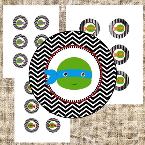 Teenage Mutant Ninja Turtles Cupcake Toppers by MerrimentPress