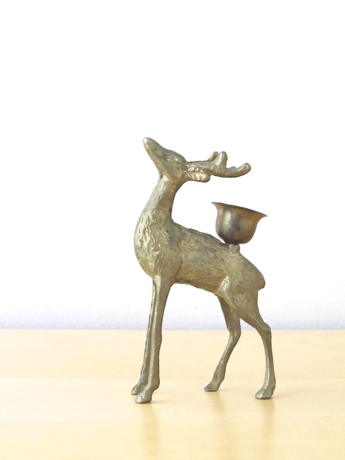 vintage brass deer candle holder by ionesAttic on Etsy