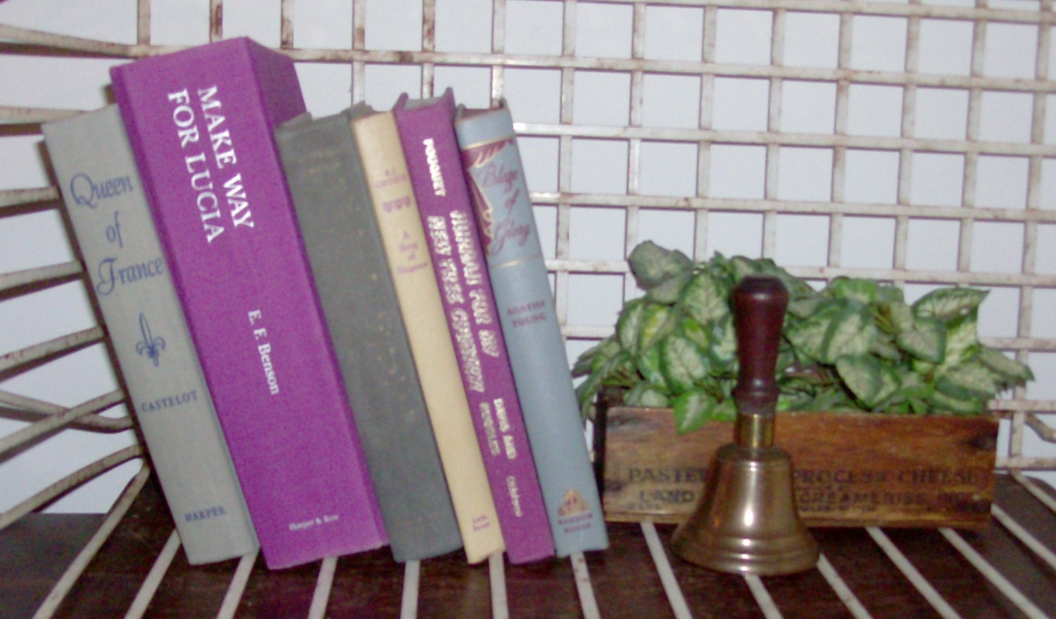 Instant Collection of 6 Orchid and Gray Vintage and Antique Books - fromlosttofound