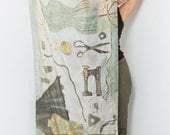 Dressmakers Atelier silk scarf. White, neutral scarf shawl painted by hand. Long fashion handpainted scarf. Luxurious gift for mom - klaradar