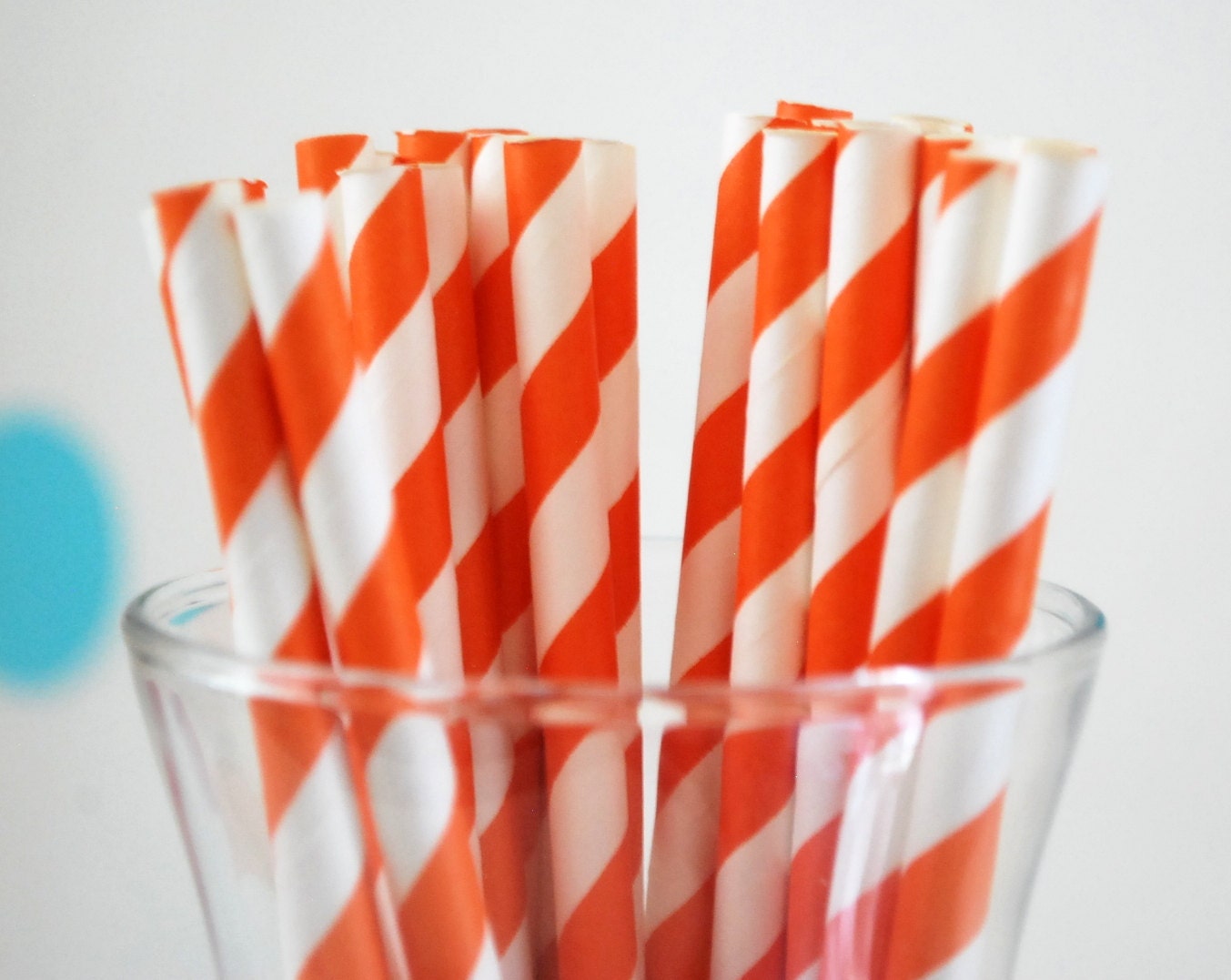 25 Paper Straws, Stripped Orange or Select color Paper Straws MariaPalito A756 Il_570xn