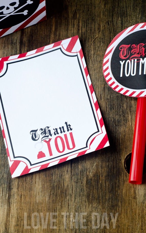 Pirate Party PRINTABLE Thank You Cards (INSTANT DOWNLOAD) by Love The Day Il_570xn