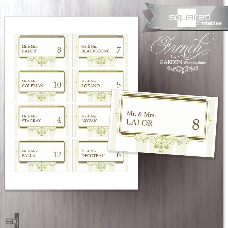 Vintage French Garden Printable Escort Cards - DIY Print - Bridal - Wedding and Event Escort Cards Il_570xn