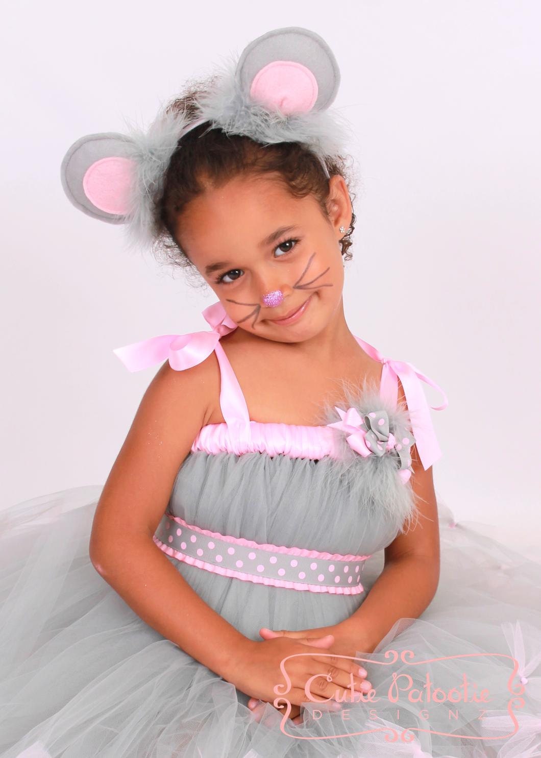 Mischievous Mouse - Mouse Ears Costume Headband - Grey and Pink - Fits toddler to adult - Cutie Patootie Designz Il_570xn