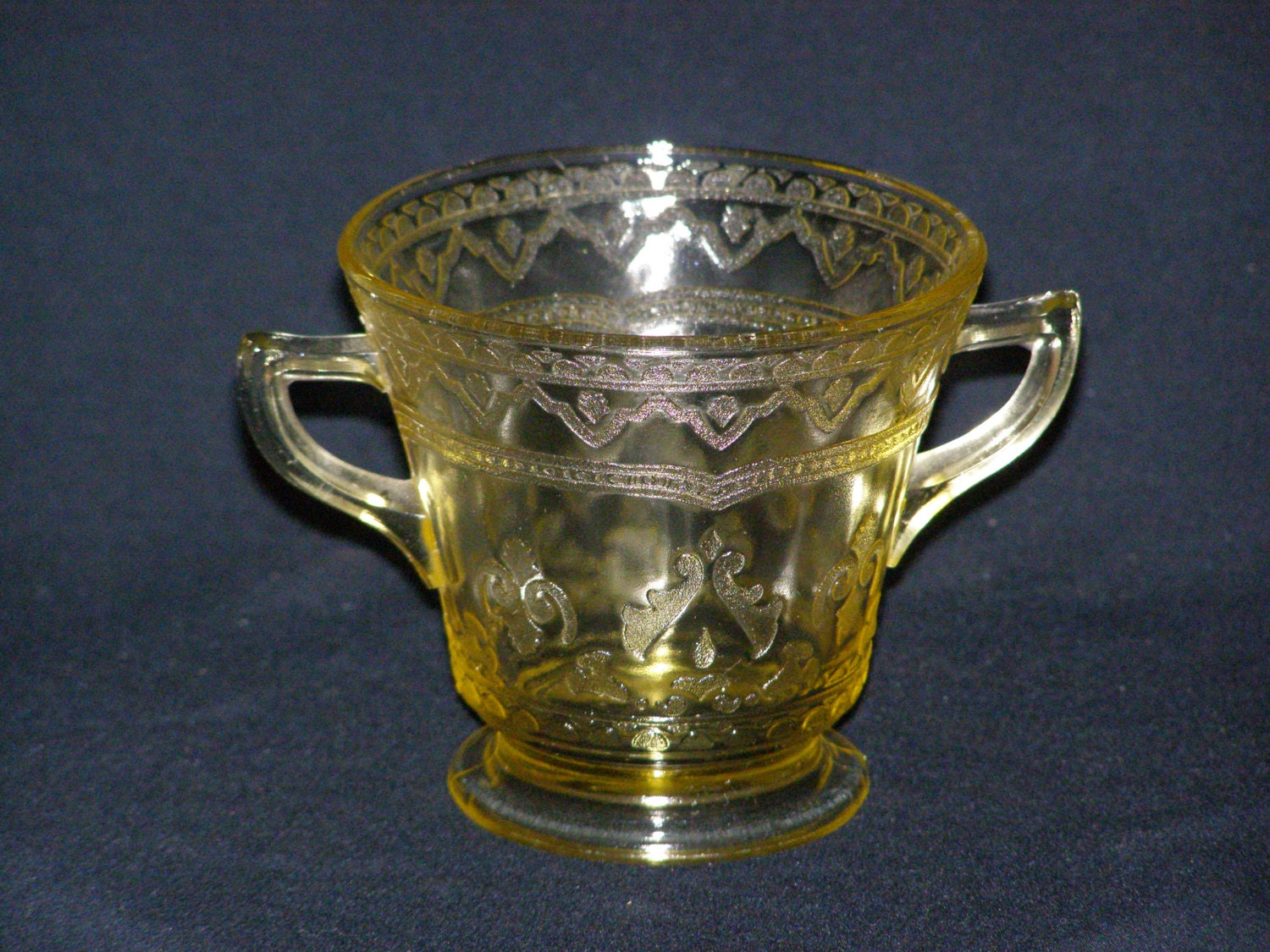 Depression Glass Yellow Sugar Bowl In Patrician By By Parkie2