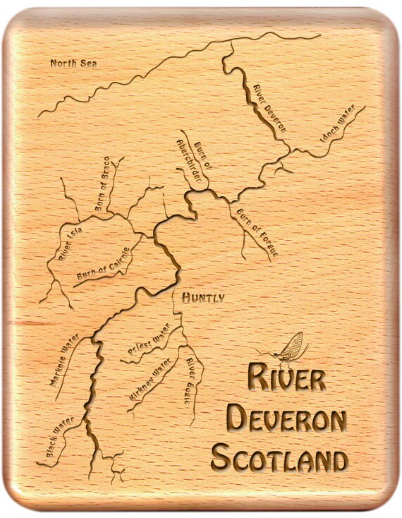 RIVER DEVERON SCOTLAND River Map Fly Fishing Fly by StoneflyStudio
