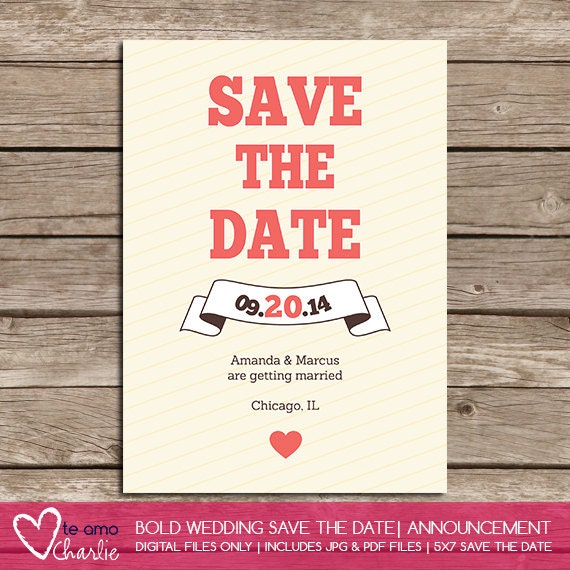 Personalized Save the Date - Wedding Announcement Il_570xn