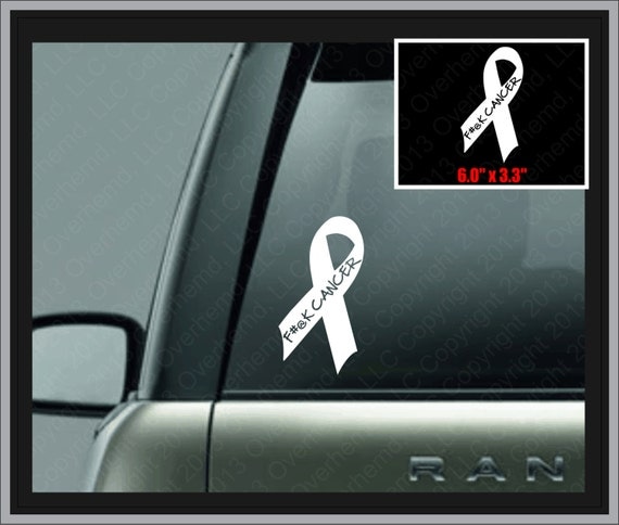 Fuck Cancer Awareness Ribbon Decal Laptop Window Vinyl By Overhemd