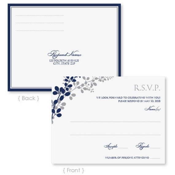 Wedding Rsvp Postcard Template Free