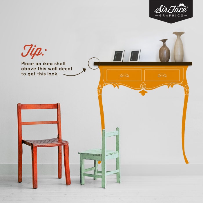 Vintage French Dresser Wall Decal Furniture by SirFaceGraphics