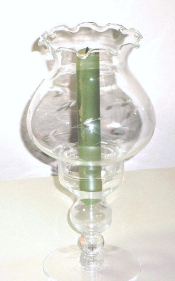 Items similar to Hand Blown Crystal Candle Holder / Princess House