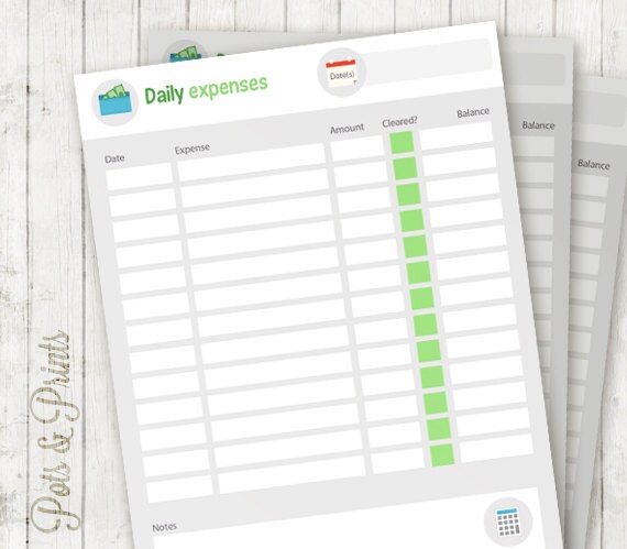 Budget printable: Daily expenses budget planner - fully editable; type ...