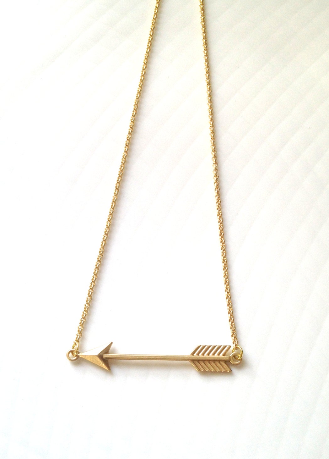 Matte Gold Arrow Necklace