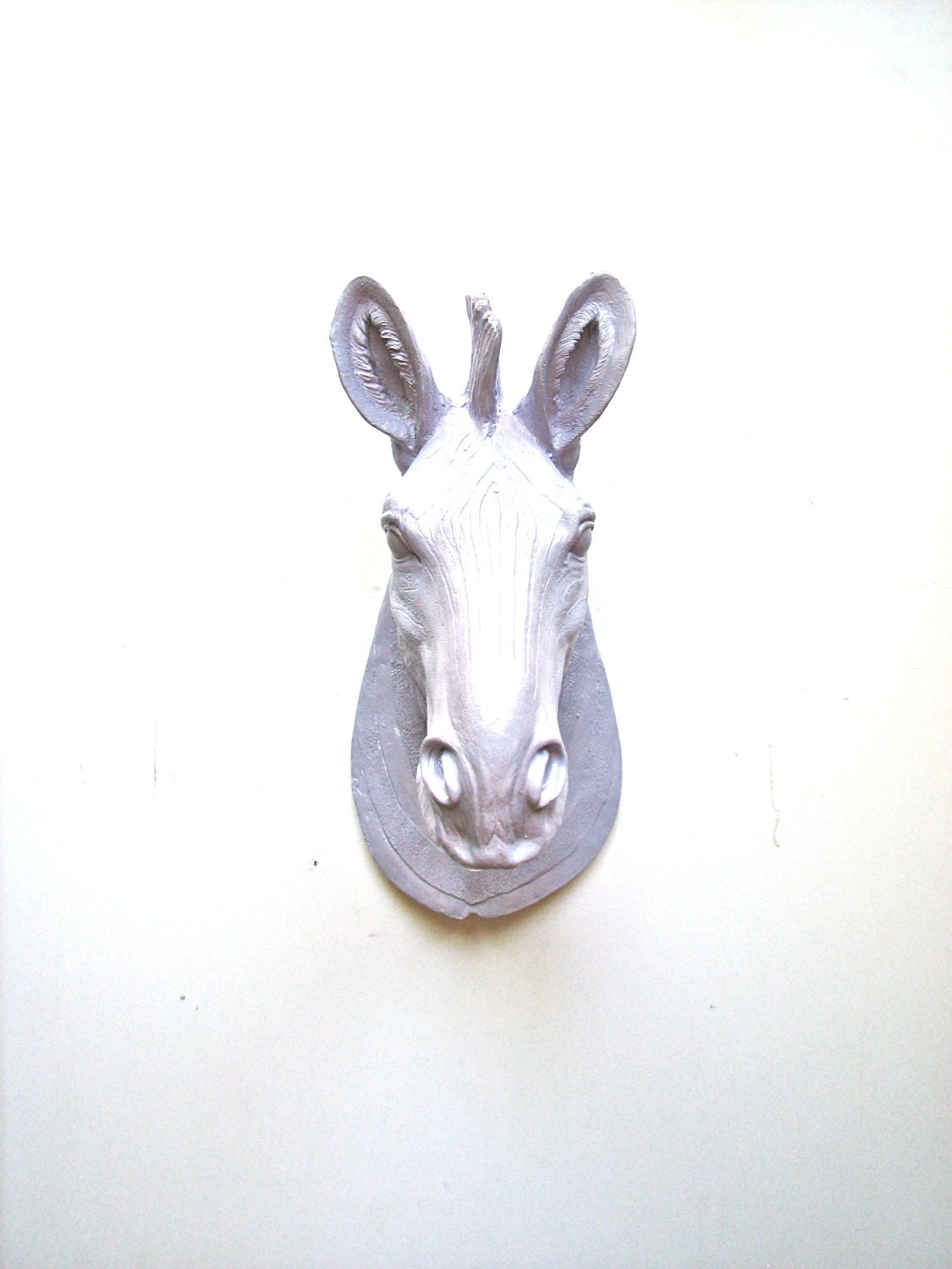 Faux Taxidermy Large Zebra Head Wall Hanging by mahzerandvee