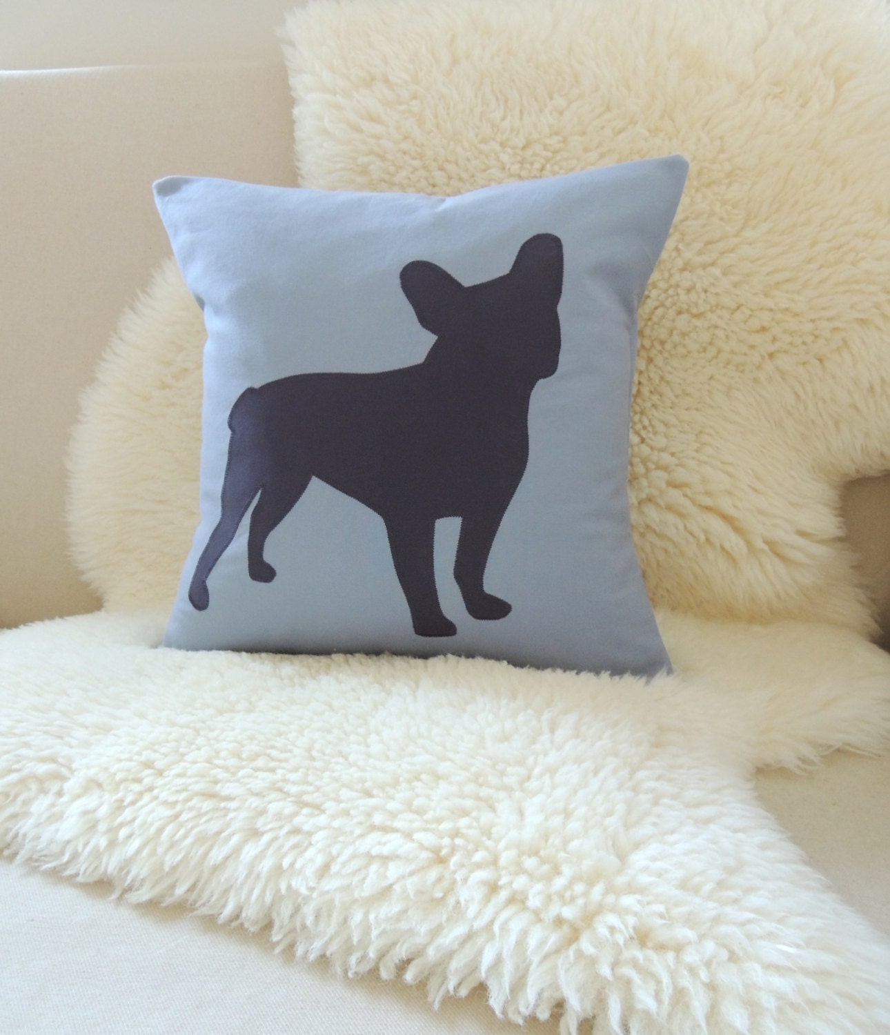 French Bulldog Pillow Cover Frenchie Dog Silhouette by ...