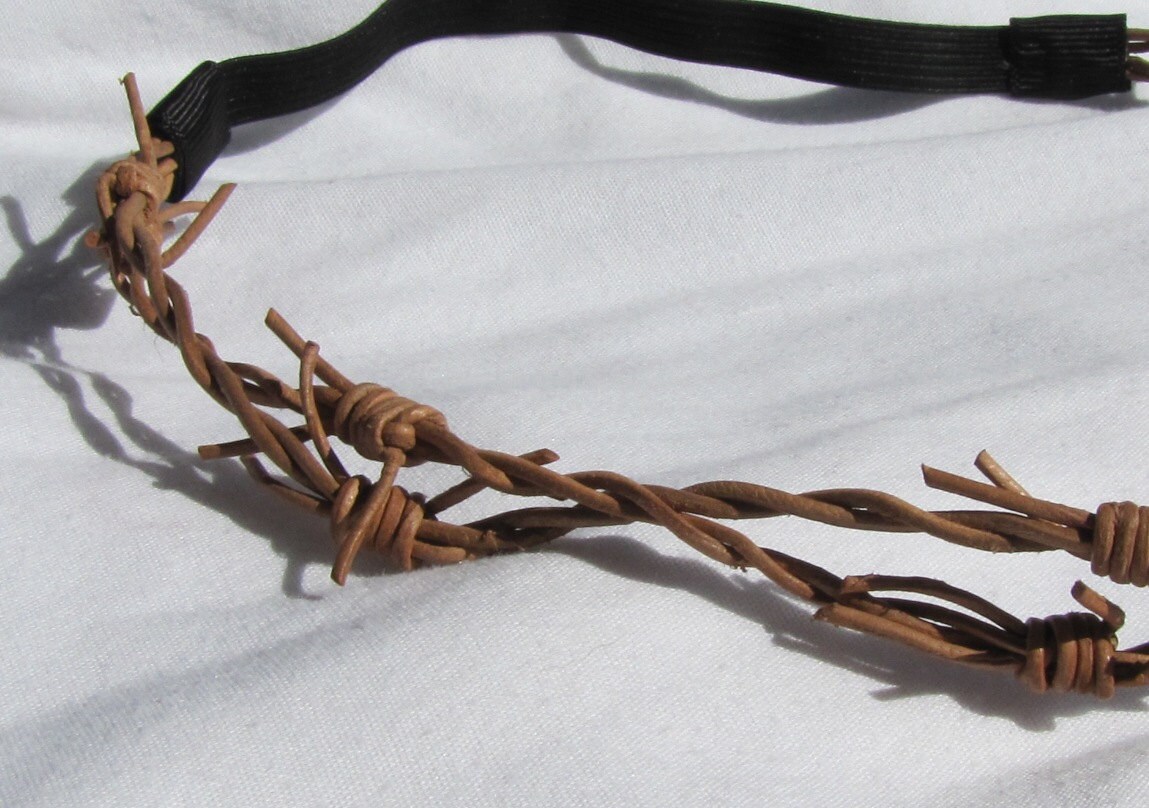 Leather Barbed Wire Barb Wire Crown Elastic Boho by shirkdesigns