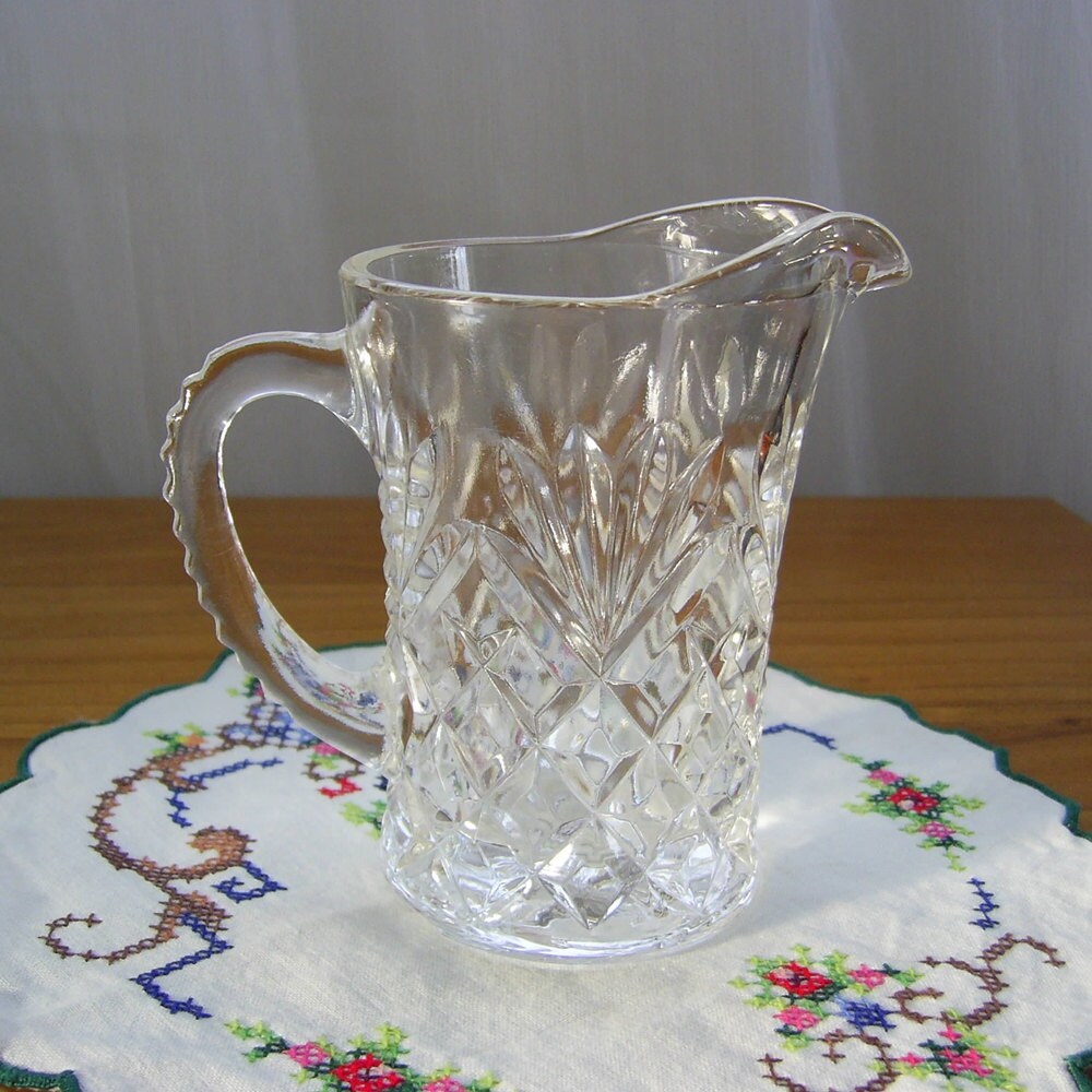 Items similar to Vintage Pressed Glass Small Milk Jug Depression