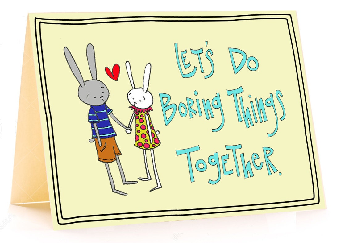 Let's Do Boring Things Together-Card by 3BearsStudio on Etsy