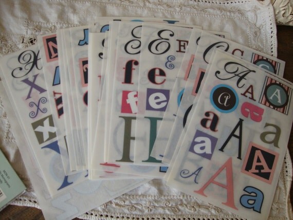 Huge lot of Rub on Transfers Letters by KraftyChicDesigns on Etsy