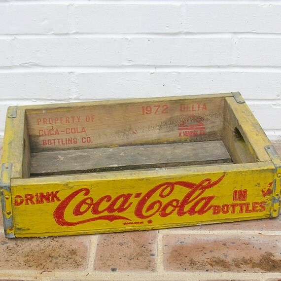 Vintage Wooden Coca Cola Crate Vintage Wood Wooden by timepassages