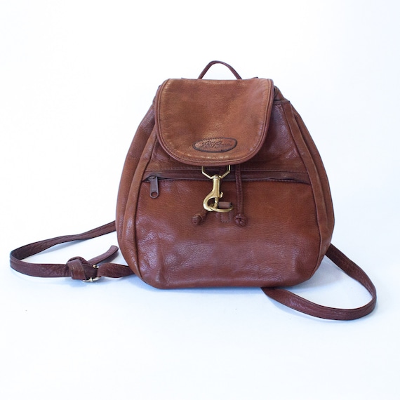 vintage leather LL Bean mini backpack / light by dustyrosevintage