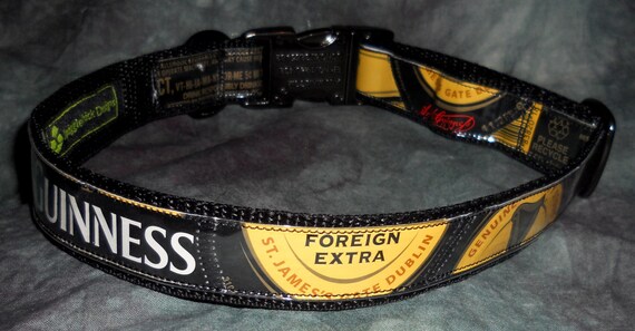 Adjustable Dog Collar from Recycled Guinness by squigglechick