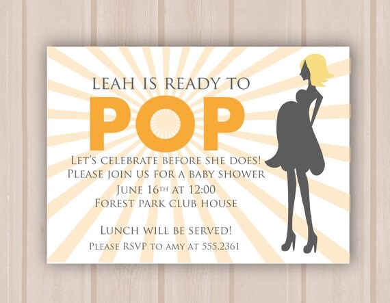 Printable Yellow Ready To Pop Baby Shower Invitation Il_570xn
