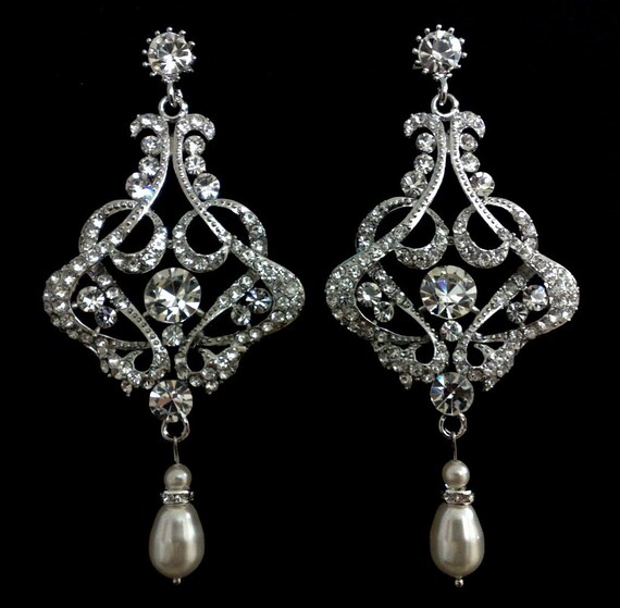 Statement Chandelier Earrings bridal chandelier earrings statement earrings pearl by Statement Chandelier Earrings bridal chandelier earrings statement earrings pearl by