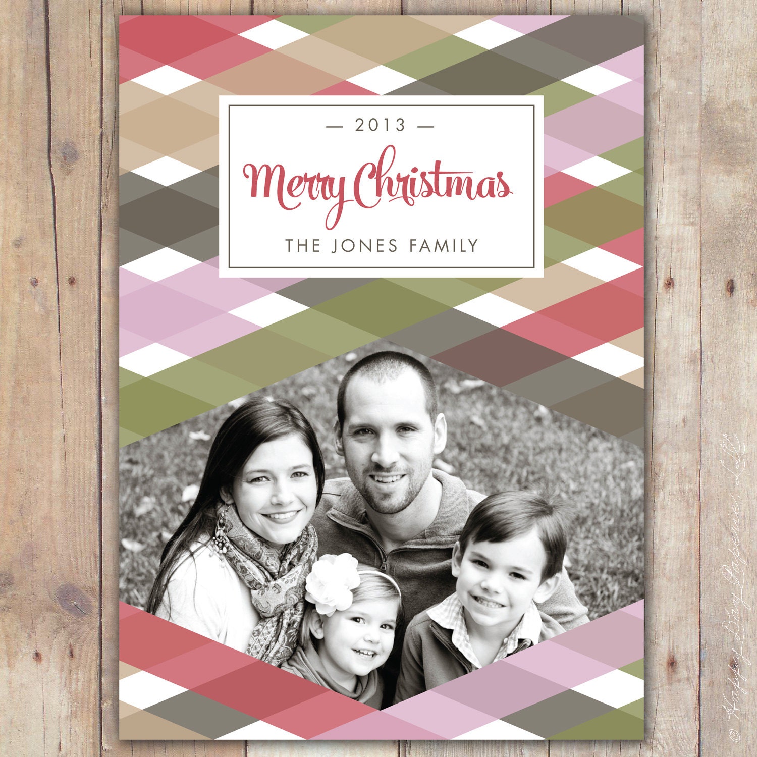 Woven - DIGITAL Custom Christmas Holiday Photo Card Il_570xn