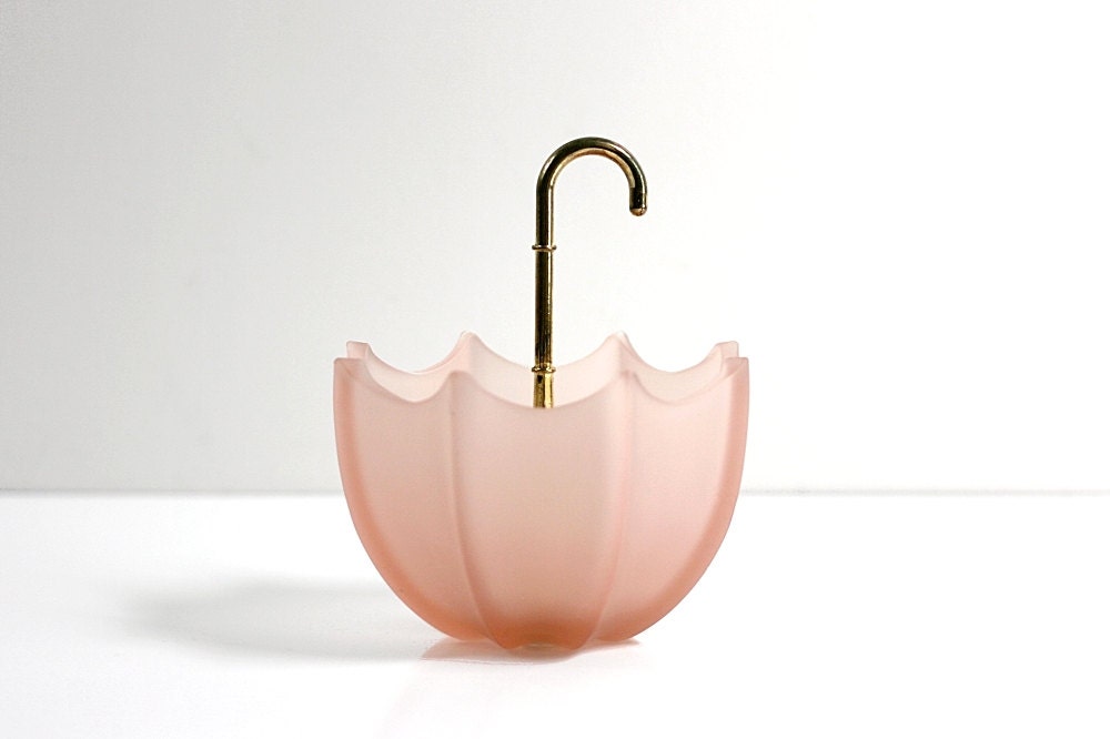 Vintage Pink Frosted Glass Umbrella Bowl Etsy finds
