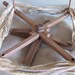 Yarn Swift-compact. Made with repurposed wood. Walnut