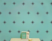starburst mid century wall decal pattern set, vinyl art - beepart