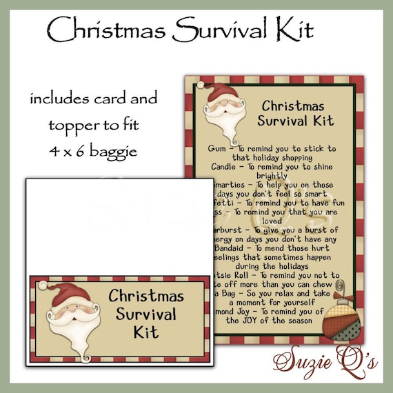 Christmas Survival Kit includes Topper and Card by SuzieQsCrafts